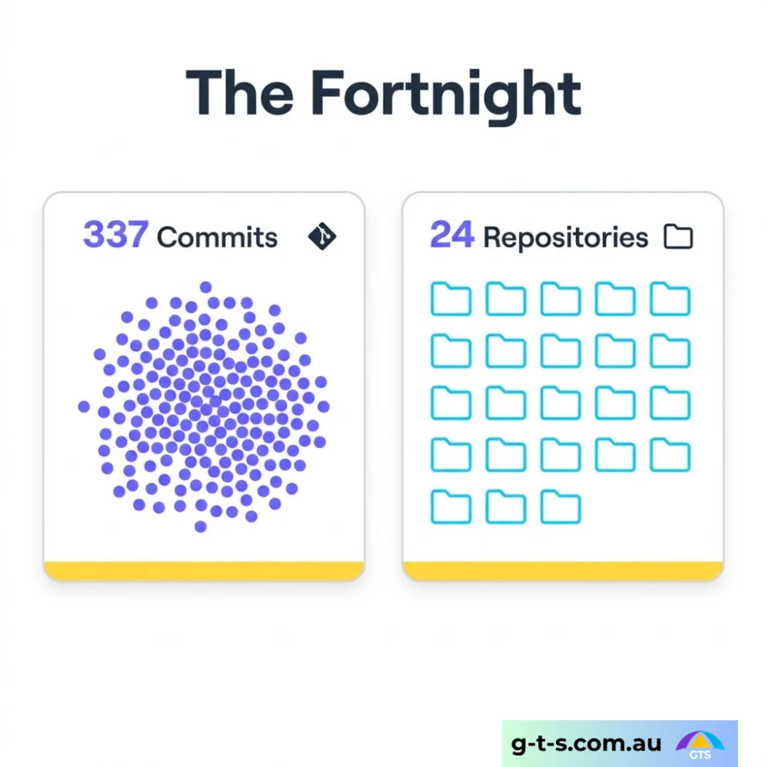 337 commits across 24 repositories in the fortnight.